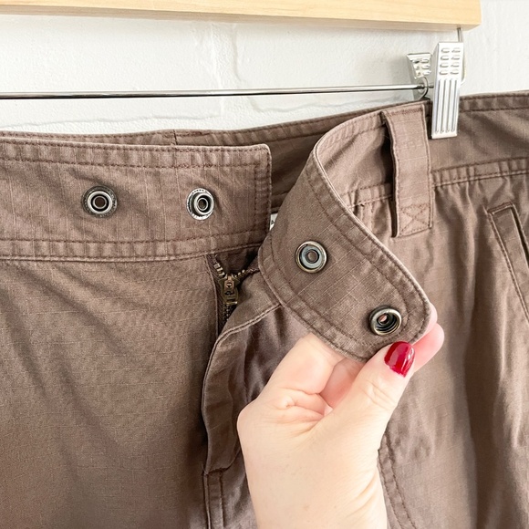 Vintage Y2K Cargo Skirt Columbia Asymmetrical stitching details Floral Brown 12 - Picture 5 of 13